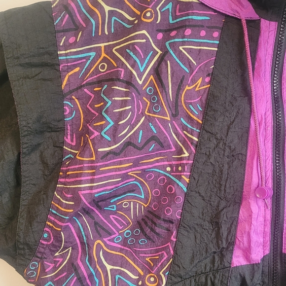 Alex Athletics Purple and Black Funky Design Windbreaker Jacket - Picture 4 of 6